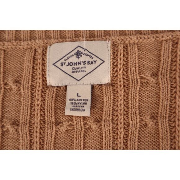 St. Johns Bay Women's V-Neck‎ Cable Knit Sweater Size Large - Picture 4 of 12